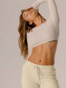 Aralina Soft Knit Texture High-Waisted Lounge Pants