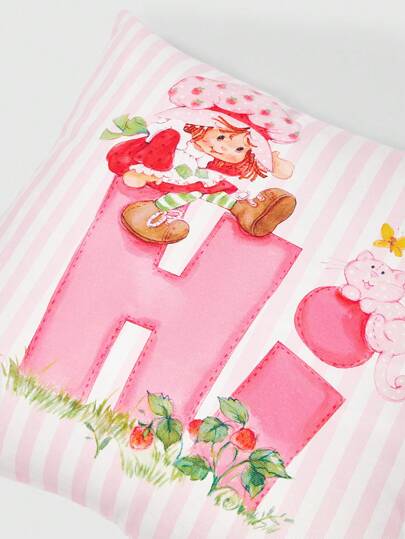 Funda de cojín versátil de moda con estampado de rayas y dibujos animados