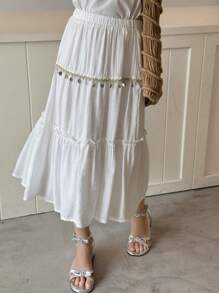 DAZY Tween Girl Fall Skirt, Back To School Clothes - White - View 1