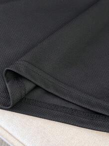 Aesthetic Post--Black Label Men's Red Ribbed Trim Tank Top Set - Black - View 5