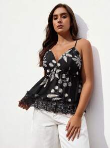 Maija Blusa corta sin mangas con volantes y bloques de color monocromáticos para mujer talla grande, versátil, de moda, cómoda, adecuada para la playa y el ocio, elegante ropa de vacaciones de verano para mujer, casual de playa, atuendos de oficina bohemios, atuendos de festival para rave, Hawaii, Coachella