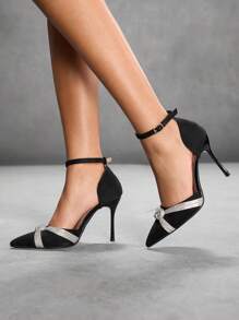 CUCCOO SZL Pointed Toe Hollow Out High Heel Women Pumps - Black - View 5