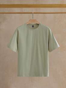 Manfinity NXTstreet 3pcs Pack Men's Solid Color Knitted Short Sleeve Casual T-Shirt - Green - View 4