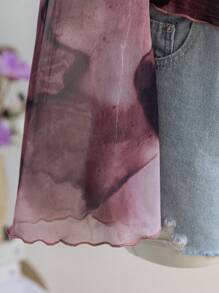 Soleia 大码女式返校甜心领喇叭长袖娃娃装上衣，度假风 - 紅色 - 查看 3