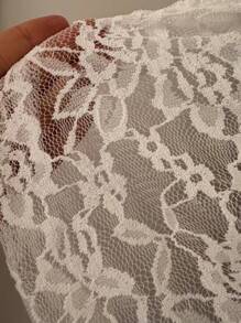 EgrlEra 1 件套白色蕾丝海滩罩衫美人鱼裙泳衣，适合女士，夏季度假 - 白色 - 查看 8