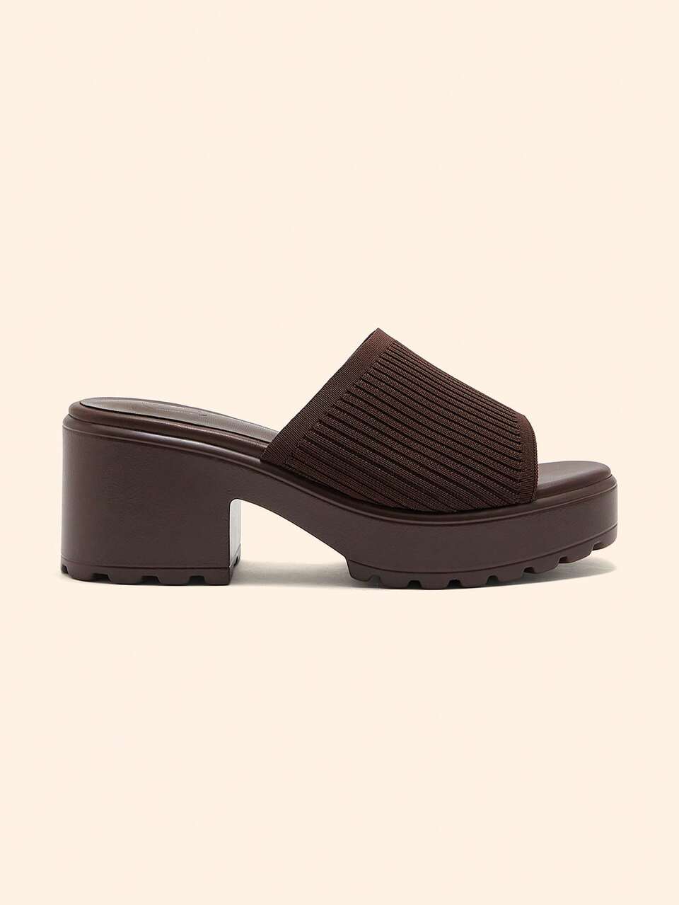 CUCCOO BASICS Women's Fashion Coffee Fabric Upper Casual Platform Chunky Heel Sandals For Christmas Spring Shoes Summer Shoes