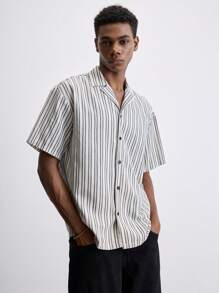 Maija 男士条纹短袖单排扣休闲衬衫，夏季 - 彩色 - 查看 7