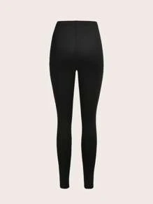 SHEIN EZwear 3件套女士休闲针织紧身长裤，夏季 - 彩色 - 查看 3