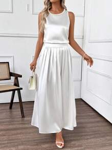 EMERY ROSE Bộ trang phục hai mảnh cho phụ nữ mặc hàng ngày Bộ trang phục hai mảnh cho phụ nữ Bộ trang phục phù hợp cho phụ nữ Bộ trang phục mùa hè cho phụ nữ Bộ trang phục hai mảnh cho giáo viên - trắng - Xem 6