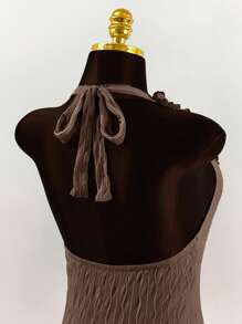 Amplova 女式荷叶边系带露背紧身迷你连衣裙