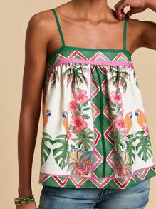 Travachic 热带印花休闲夏季吊带背心，度假，海滩 - 彩色 - 查看 1