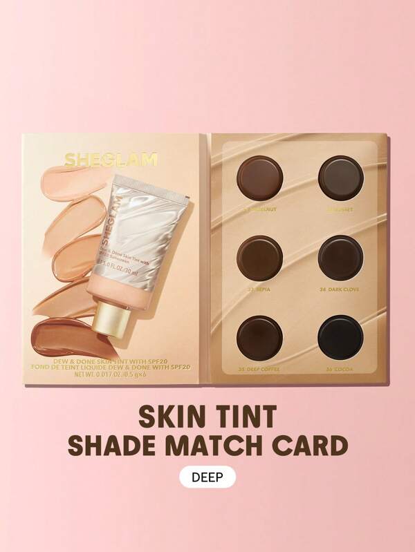 SHEGLAM Dew & Done Skin Tint With Spf20 Sample-Deep Brand Beauty Makeup Face Paint Cosmetic For Women Girls Perfect For Winter Spring Ideal For Y2K Fancy Fashion Suitable For Birthday Valentine'S Day Gift Rave Party Ready Best Color