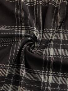 ROMWE Váy suông kẻ caro không tay cỡ lớn Fairycore dành cho nữ, phù hợp để mặc hàng ngày - màu nâu - Xem 4