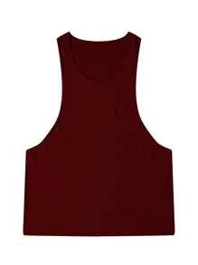 Manfinity Dauomo Men's Simple Solid Color Armhole Loose Casual Tank Top, Versatile For Summer - Hot Pink - View 3