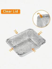 20/50pcs Aluminum Foil Disposable Takeout Trays, 6.5" X 5.2" X 1.9", 600ml Capacity Takeout Containers With Plastic Or Paper Lids, Food Storage - Foil Pans Great For Baking, Heating, Storing, Kitchen, Picnic Food Preparation