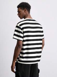 Maija 黑白条纹短袖圆领T恤，2025夏季新款，海滩必备，节日，独立日，城市通勤，商务休闲，日常休闲，百搭，时尚，办公室，婚礼嘉宾，派对，毕业季