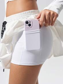 Fluxe Pantalones cortos deportivos de verano de unicolor, informales, con cordón en la cintura y sueltos