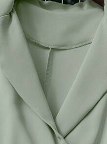 SHEIN Clasi Váy xếp ly trơn màu thanh lịch cho nữ, Xuân/Hè - màu xanh lá - Xem 3