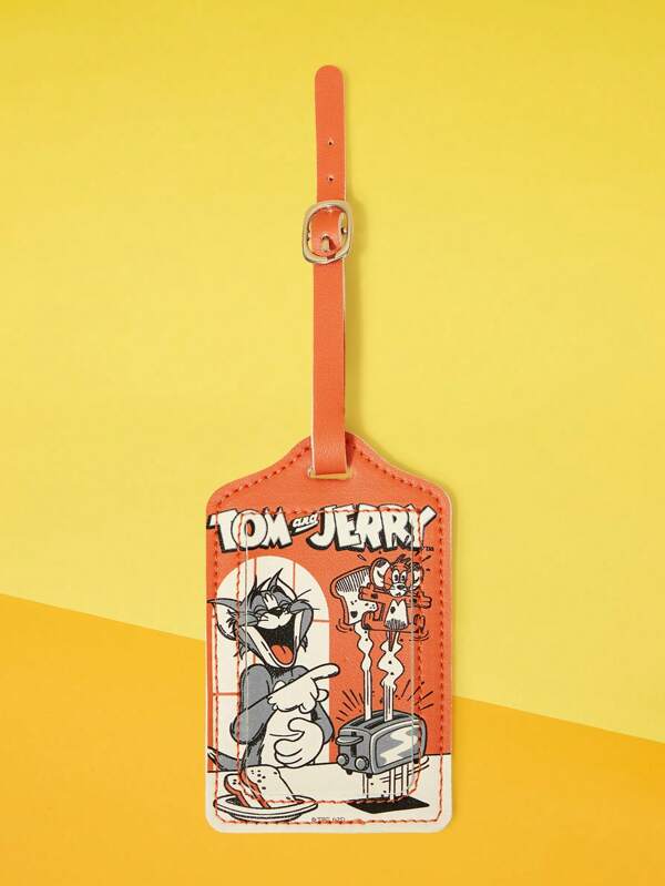 TOM & JERRY X SHEIN Quirky Toasting Bread Pattern Fashionable Luggage Tag