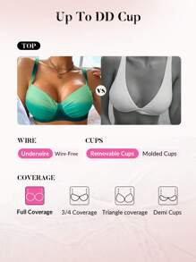 Swim DD+ Women's Gradient Ruched Swimsuit Bikini Top For Holiday & Beach For Summer Beach Vacation - Multicolor - View 7