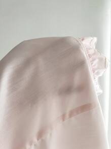 Elamini 棕色女式无袖荷叶边下摆休闲衬衫 - 西瓜粉 - 查看 6