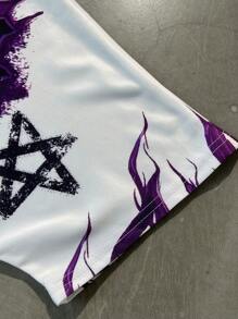 PAVTROS 男士夏季时尚骷髅字母印花T恤 - 白色 - 查看 6