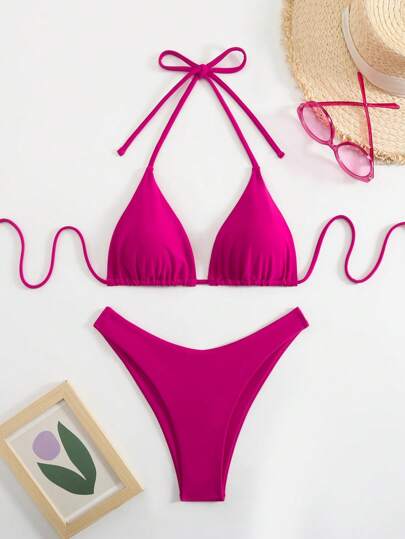 Swim Vcay Conjunto de 2 piezas de traje de baño para mujer, casual y fashionable para uso diario