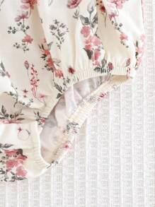 Cozy Pixies Baby Girl Ditsy Floral Pattern Ruffle Trim Bodysuit - Multicolor - View 5