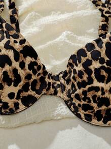 SHEIN Swim Vcay Women's Leopard Print Casual Bikini Set For Summer Beach Vacation - Khaki - View 3