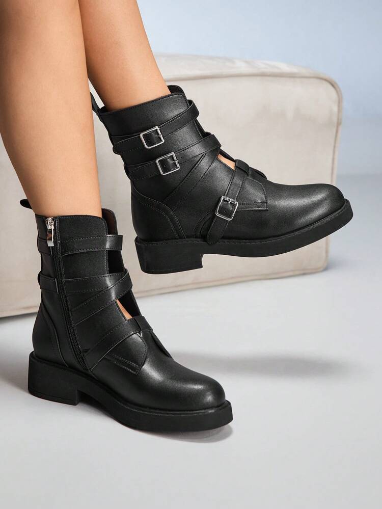 CUCCOO GRLICON Bottines pour femmes, style Y2K, style punk, style motard, style cool girl, convient pour Halloween, Noël, fête
