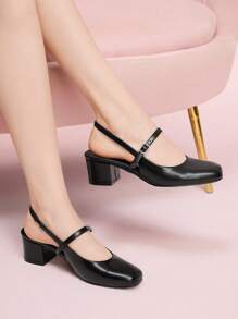 CUCCOO DOLLMOD 女士时尚黑色玛丽珍高跟鞋 - 黑色 - 查看 5