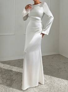 EURMUSE 女士喇叭袖人魚裙