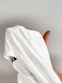 Gameset SHEIN Sport Solid Color Versatile Cropped Sports Tank Top - White - View 6