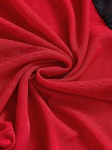 ROMWE Grunge Punk 女式加大码夏季网眼拼布圆领短袖紧身短款上衣