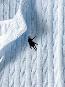 Women's Short Sleeve Patterned Knit Cardigan - Blue - View 6