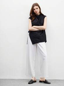 CUCCOO BIZCHIC 女士低跟方头时尚黑色金属扣套脚穆勒鞋，舒适百搭，适合日常穿着、通勤和约会。 - 黑色 - 查看 9