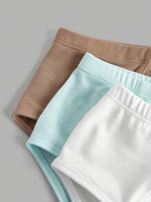 3 piezas de calzoncillos cómodos para niño preadolescente en blanco, verde y marrón claro - Multicolor - Ver 2