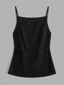 SHEIN EZwear 2 件女士休闲露背细肩带吊带背心，适合夏季度假 - 彩色 - 查看 3