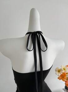 SHEIN Unity 黑色镂空金色海星装饰露背连体衣，超级有弹性，柔软舒适，适合游泳、海滩、休闲、派对，极简主义设计，适合夏季 - 黑色 - 查看 7