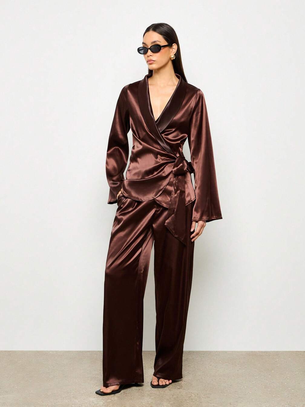 formal dress jacket wrap Adrianna Papell Organza Wrap Jacket - Champagne
