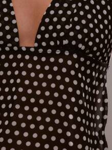 MUSERA 波尔卡圆点围巾细节三角形吊带春夏性感吊带短款上衣假日夏季场合优雅可爱夏季上衣节日伊比沙岛波西米亚风 - 黑色 - 查看 6