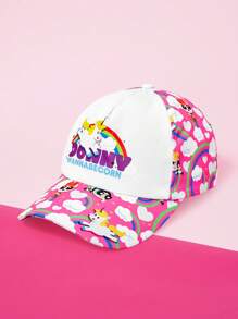 THE POWERPUFF GIRLS X SHEIN Blossom, Bubbles, Buttercup Pattern Adjustable Baseball Cap - White - View 2