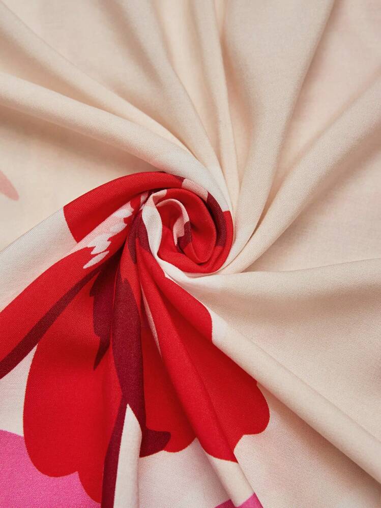 Lavishia 女式花卉印花无袖连衣裙，优雅夏日风格 - 彩色 - 查看 7