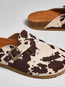 Solezae 女士奶牛印花舒适一脚蹬木屐 - 彩色 - 查看 4