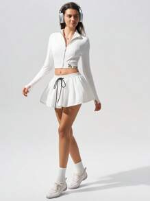 Fluxe Pantalones cortos deportivos de verano de unicolor, informales, con cordón en la cintura y sueltos
