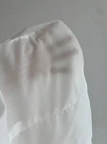 Elamini 女士夏季白色荷叶边V领休闲衬衫 - 白色 - 查看 6