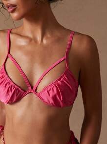 NYA SZN Ruched Swim Bikini Top Beach Poolside Casual Everyday Vacation Party Brunch Elegant Gyaru Club Going Out Sexy Concert National Tour Music Festival Summer Pastel