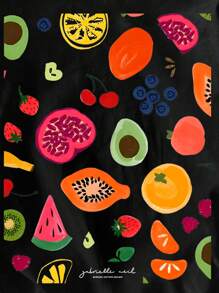 INAWLY Summer Casual Fruit Pattern Round Neck Short Sleeve T-Shirt