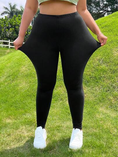 SHEIN EZwear Plu Elastic Waist Leggings