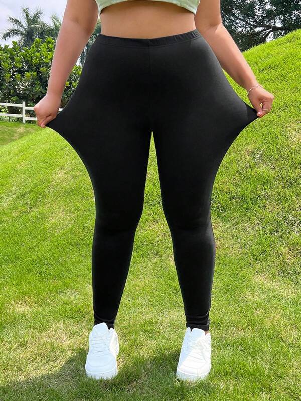 SHEIN EZwear Plu Elastic Waist Leggings